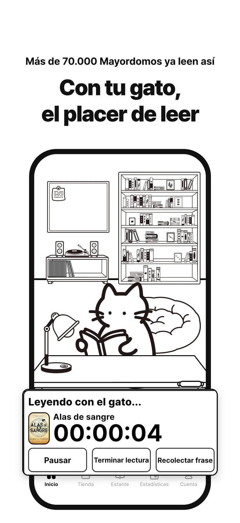 Con tu gato, el placer de leer. Lee junto a 70.000 Mayordomos